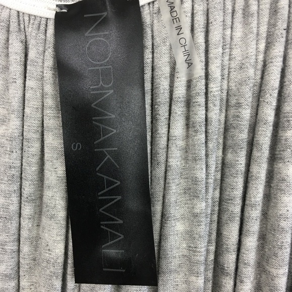 Norma Kamali Peasant Hi-Low Dress | Light Grey Jersey | Off-Shoulder Size S - Picture 8 of 11